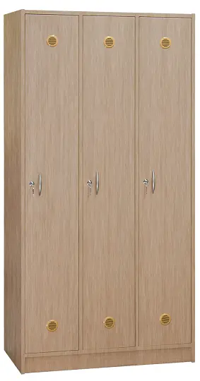 SSL - 180 - 90 šatní skříň dřevěná, 3-dveřová, háček, 1800 x 900 x 500, sokl, dub bardolino